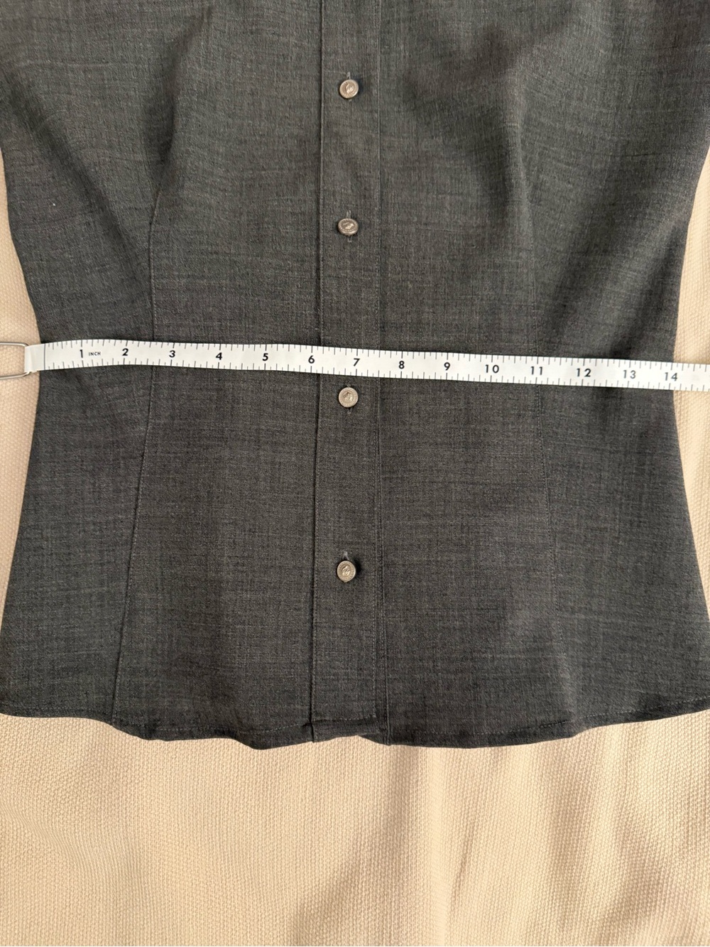 Versace Women’s Dark Gray Tailored Buttondown long sleeve shirt size small - Picture 3 of 13